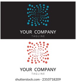 Twisted circle shape logo. Symbols and Icons Vector Template.