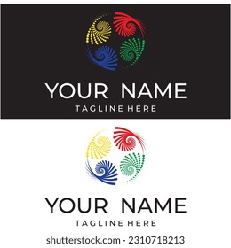 Twisted circle shape logo. Symbols and Icons Vector Template.