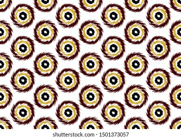 Twisted circle within a circle on white background. Seamless pattern.