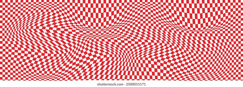 Twisted colorful checkered background abstract aesthetic vector illustration seamless pattern retro 1 wavy psychedelic checkerboard pink white beige colors wallpaper high quality.