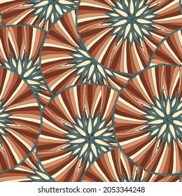Twisted colorful circles seamless pattern background texture