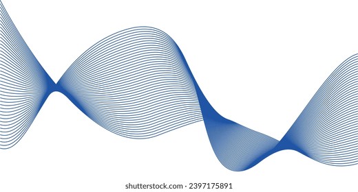 Líneas de curva torcidas con efectos mixtos. Tecnología líneas abstractas sobre fondo blanco. ondas de sonido de frecuencia,
