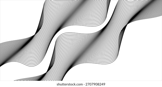Líneas de curva trenzadas con efectos mixtos. Líneas abstractas de la Tecnología en el fondo blanco,