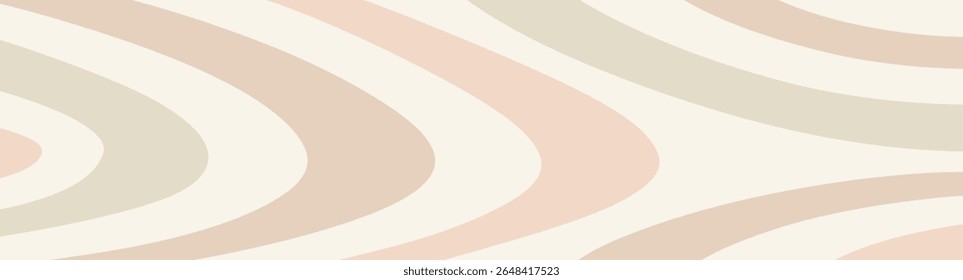 Twisted distorted retro 70s groovy banner background, vector illustration. Geometric wavy backdrop. Hippie style abstract website page template