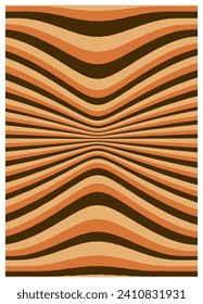 Fondo hippie vectorial torcido y distorsionado. Olas, torbellino, torrente. Antecedentes retro de estilo psicodélico. Ilustración del vector