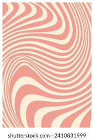 Twisted and distorted vector groovy hippie background. Waves, swirl, twirl pattern. Retro backgrounds in psychedelic style. Vector illustration