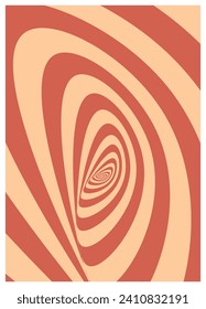 Twisted and distorted vector groovy hippie background. Waves, swirl, twirl pattern. Retro backgrounds in psychedelic style. Vector illustration