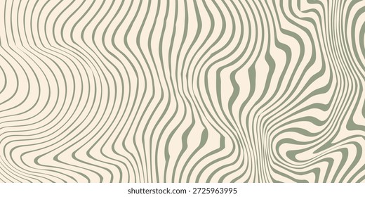 Vetor torcido e distorcido fundo hippie groovy. Ondas, redemoinho, padrão de redemoinho. Conjunto de planos de fundo em estilo psicodélico retrô moderno.