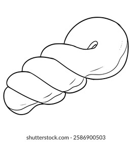 twisted donut illustration hand drawn outline vector