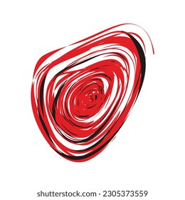  twisted dynamic  red and black  spiral circle in white  background 