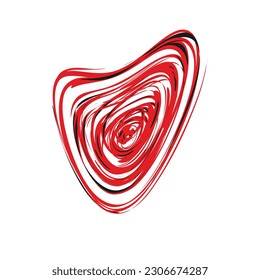  twisted dynamic  red and black  spiral circle in white  background 
