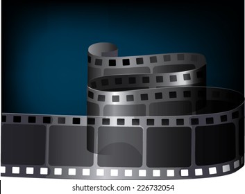 Twisted film. Camera film roll, vector illustration