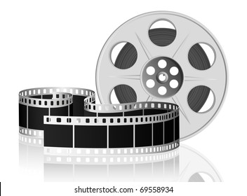 Twisted film for movie on white background. Vector Illustration. EPS10