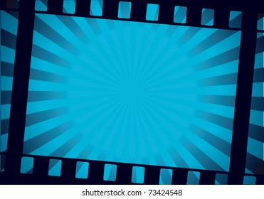 Twisted Film For Photo Or Video Recording On Blue Background Vector Illustration