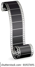 twisted film strip roll for photo or video on white background vector illustration