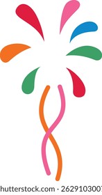 Ilustração de ícone de faísca de fogos de artifício trançados em estilo multicolor