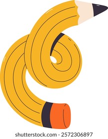 Twisted Flexible Pencil Vector Illustration