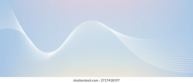 Líneas de flujo retorcidas sobre fondo azul degradado para Plantilla de folletos infográficos, publicidad de Sitios web, Anuncio, paquete de tecnología, presentación, diseño de etiquetas eps Vector.