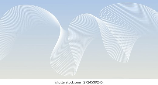 Verdrehte Fließlinien auf blauem Farbverlauf-Hintergrund für Infografik-Broschüren-Vorlage, Website-Werbung, Banner, Tech-Pack, Präsentation, Label-Design eps Vektor.