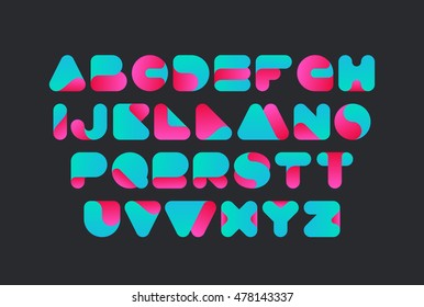 Twisted Font Vector design. Typeface for title header promo.
Creative alphabet. Logo monogram ABC letters.