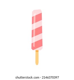 Twisted fruit ice cream, vector illustration. Juicy frozen ice drawing.
