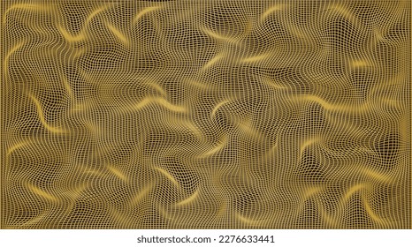 Twisted and gold grid vector background
