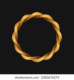 Twisted golden ring. Logo icon, brand identity, business emblem. Vector design. Vector design.