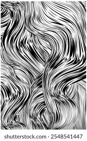 Twisted hairlike strands are featured in an abstract background illustration.