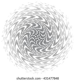 Twisted halftone dots splat. Abstract vector template