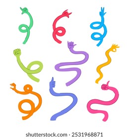 gesto de anatomia, movimento de expressão, abstrato surreal mãos trançadas sinal. símbolo isolado ilustração vetorial