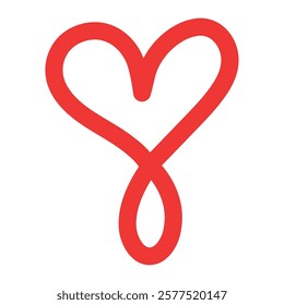 Twisted heart line design vector
