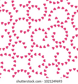 TWISTED HEART SEAMLESS VECTOR PATTERN. TRENDY LOVE TEXTURE ON WHITE BACKGROUND