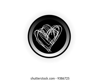 Corazones girados en círculo, ilustración vectorial