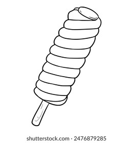 twisted ice cream illustration hand drawn outline isolated vector