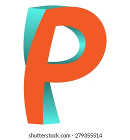 Twisted Impossible Letter P Logo Icon Design Template Tlement, Vector Illustration