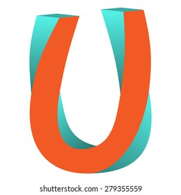 Twisted Impossible Letter U Logo Icon Design Template Tlement, Vector Illustration