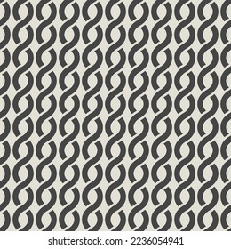 Twisted intertwining lines monochrome seamless pattern. Vector illustration