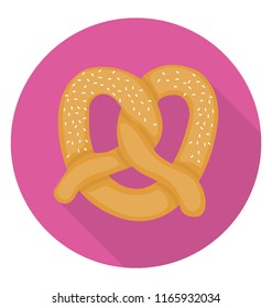 
Twisted knot baked bakery item sweet pretzel
