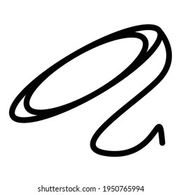 Twisted lasso icon. Outline twisted lasso vector icon for web design isolated on white background