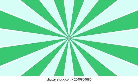 Twisted light blue and green Vector Background on white, psychedelic spiral with radial rays, twirl, twisted comic effect, Hypnotic spiral