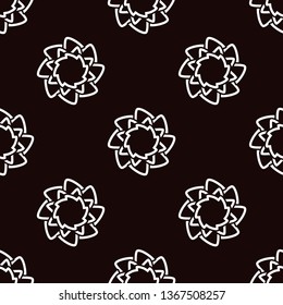 Twisted line shape pattern geometric background seamless abstract minimalist fabric block print classic contrast colours graphic ornamental style. Casual repeat textile tile design black, white colors