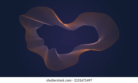 Twisted lines. Vector abstract background with colored lines. Illustration in a minimalist style.