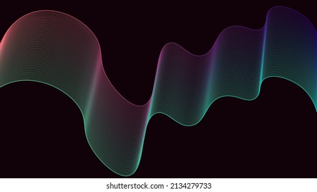 Twisted lines. Vector abstract background with colored lines. Illustration in a minimalist style.