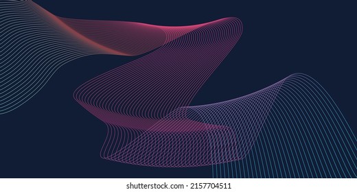 Twisted lines. Vector abstract background with colored lines. Illustration in a minimalist style.