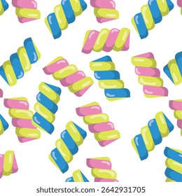 Twisted marshmallow candy. Vector illustration
