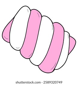 twisted marshmallow illustration hand drawn isolated vector