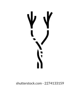 twisted pair cable glyph icon vector. twisted pair cable sign. isolated symbol illustration