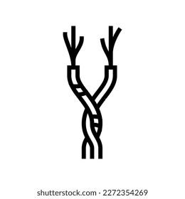 twisted pair cable line icon vector. twisted pair cable sign. isolated contour symbol black illustration