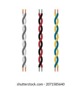 Twisted paired electrical wires. A wire is an electrical product that serves to connect an electric current source with a consumer, components of an electrical circuit. 