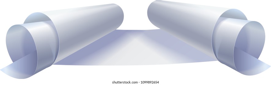 Twisted paper on white background. Vector image.